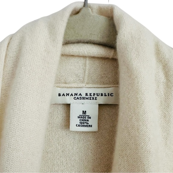 Banana Republic Cashmere Long Line Open Short Sleeve Cardigan Size Medium - Picture 5 of 8